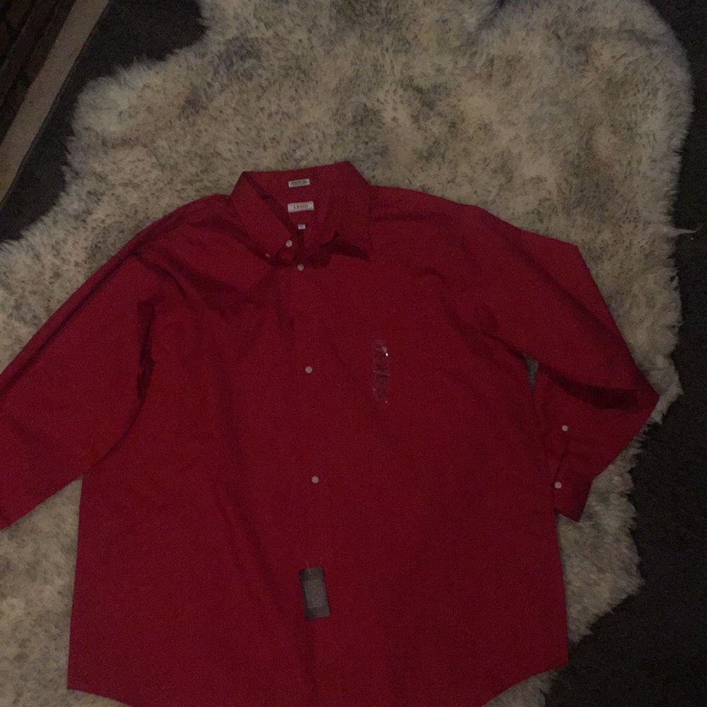 Izod Wrinkle Free Dress Shirt (Red)